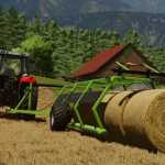 5 round bales trailer v1.0 fs22 1