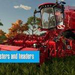 Harvesters and headers in Farming Simulator 22