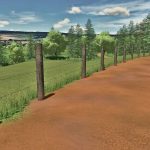 barbed wire fence and wooden gate v1.0 fs22 3