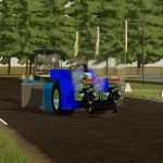 blue modified pulling tractor v1.0 fs22 3