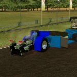 blue modified pulling tractor v1.0 fs22 5