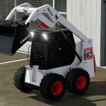 bobcat 863 turbo with bobcat shovel v1.0 fs22 3