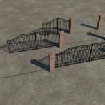 brick fence with sliding gates v1.0 fs22 5