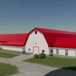 cow barn red white style v1.0 fs22 1