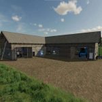 cow barn with garage v1.0 fs22 2