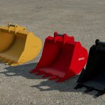 fs22 40 60 ton excavator bucket pack v2.0 fs22 1