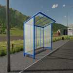 glass bus stop prefab v1.0 fs22 1