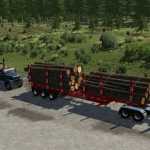 hallbilt mfg tri axle log trailer v1.0 fs22 1