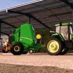 john deere 560m with net wrap addon v1.0 fs22 1