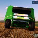 john deere 560m with net wrap addon v1.0 fs22 3