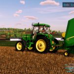 john deere 560m with net wrap addon v1.0 fs22 4