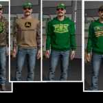 john deere themed clothing pack v1.0 fs22 1