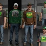 john deere themed clothing pack v1.0 fs22 2