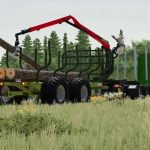 lizard lt689 long log trailer v1.0 fs22 2