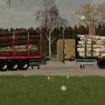 lizard short wood trailer pack v1.0 fs22 1