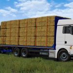 man tgx 26.640 straw bale v1.0 fs22 3