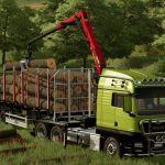 man tgx forest semi truck v1.0 fs22 2