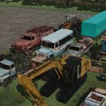 placeable junkyard cars v1.0 fs22 2