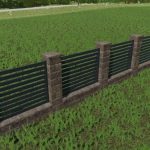 rustic brick and metal fence v1.0 fs22 2