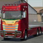 scania s520 730 v8 flatbed v1.0 fs22 2