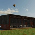 stabulation a vaches a viande avec hangar de stockage v1.0 fs22 2