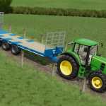 stewart low loader bale trailer flatbed v1.0 fs22 1