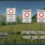 traffic signs forest and hunting v1.0 fs22 1