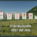 traffic signs forest and hunting v1.0 fs22 3