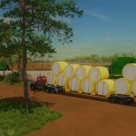 trailer bi train cotton bales autoload v1.0 fs22 2