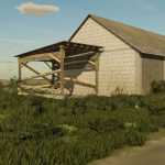 wooden shed for combines v1.0 fs22 2