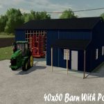 40x60 shed with porch v1.0 fs22 2