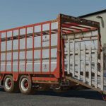 broughan 28 foot animal trailer v1.0 fs22 2