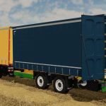 kamaz 6520 curtain truck a krone tandem profiliner trailer v1.0 fs22 2