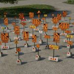 swedish construction sign pack v1.0 fs22 2